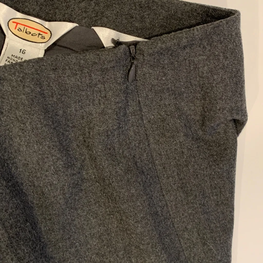 Talbots Women’s Size 16 XL Charcoal Gray Wool Trousers Dress Pants w/ Belt Loops - Image 5