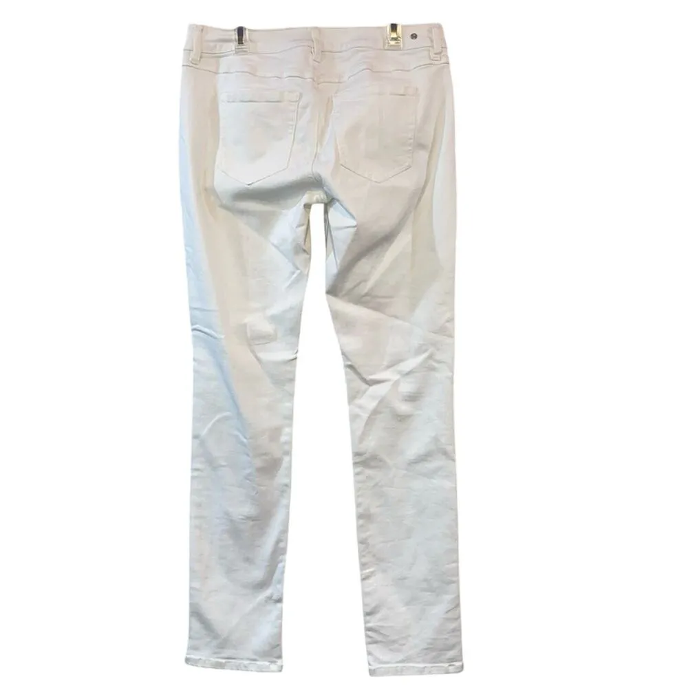 Cabi Slim Boyfriend White Denim Jeans Style# 5171 - Image 2