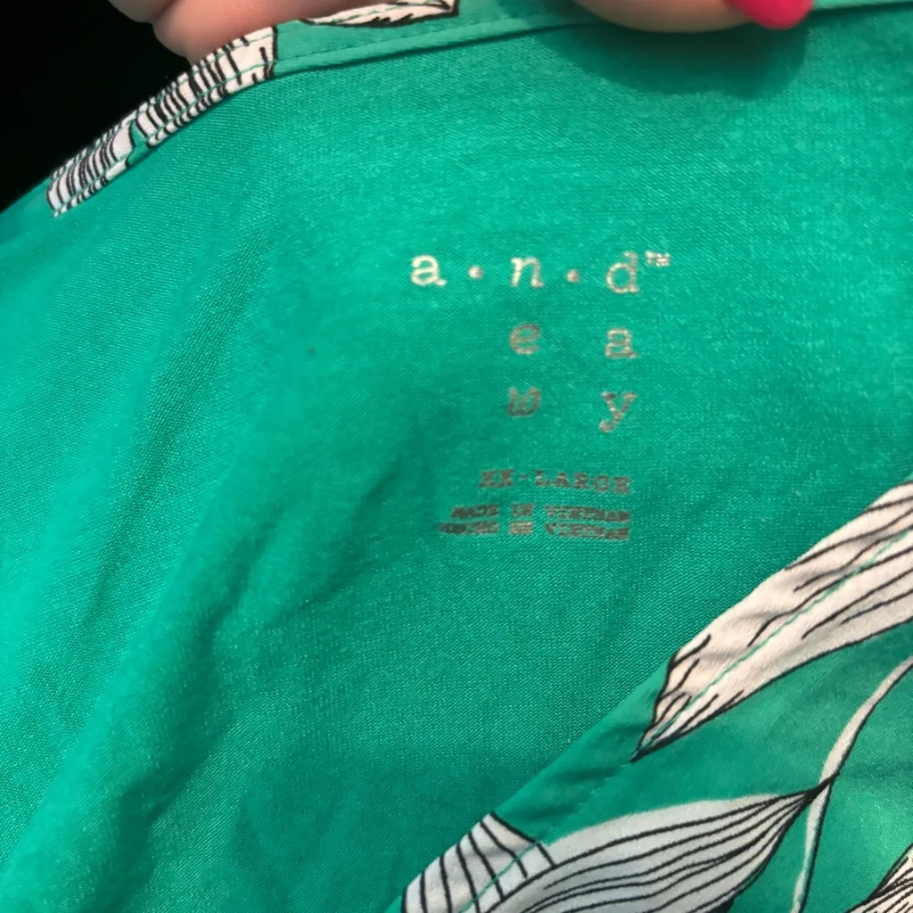 A New Day‎ Target Green Floral Lightweight Sleeveless V-Neck Blouse Size XXL - Image 5