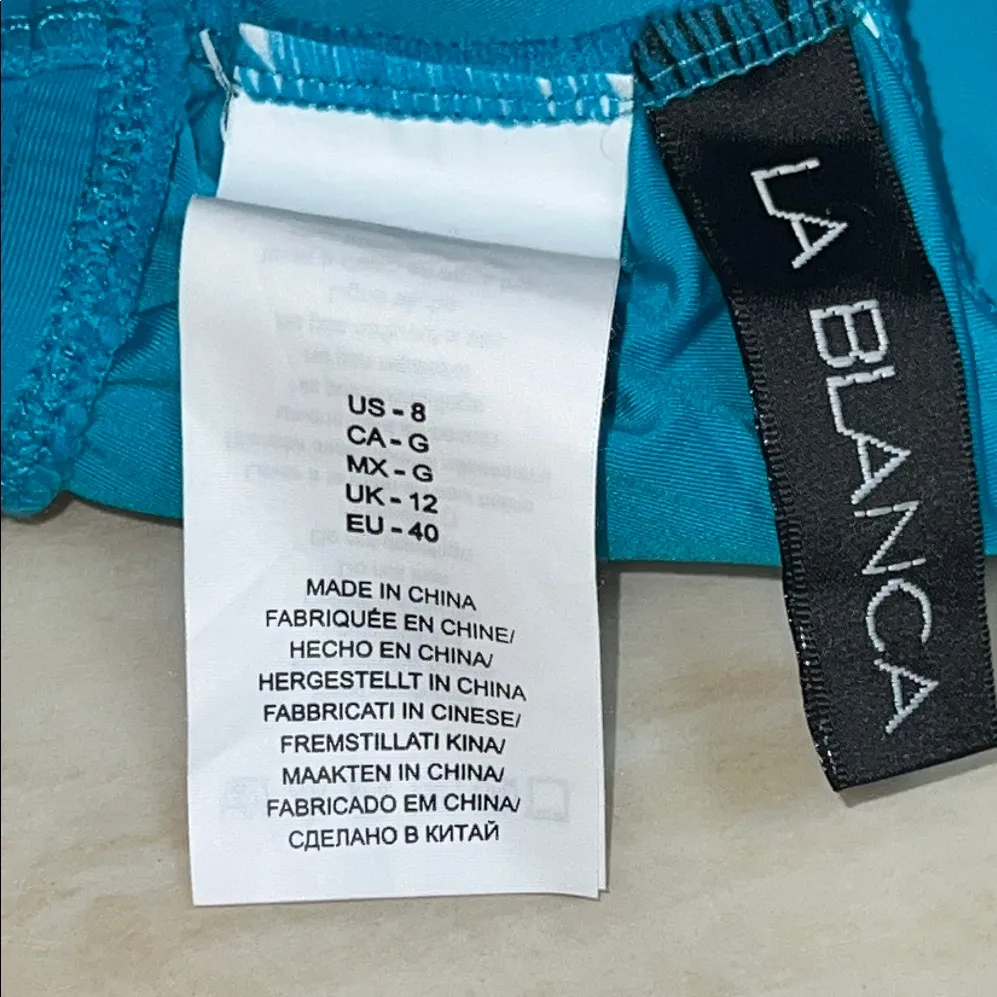 La Blanca Women's Teal Cutout One-Shoulder Swimsuit size8US.              ordrA3 - Image 8