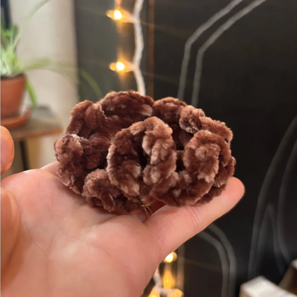 ✨2/$12✨Large Soft Velvet Handmade Neutral Brown Scrunchy! - Image 2