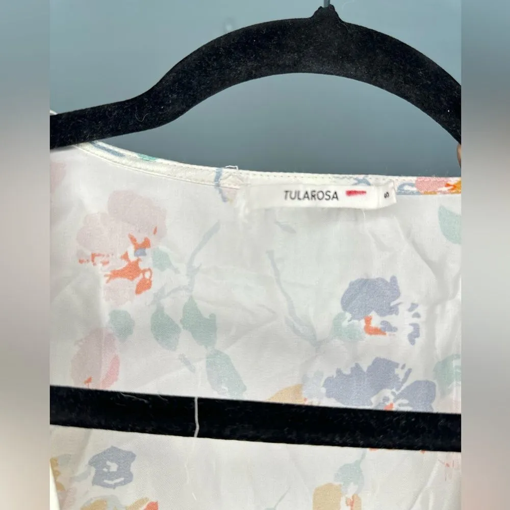 TULAROSA Floral white romper size Small - Image 3