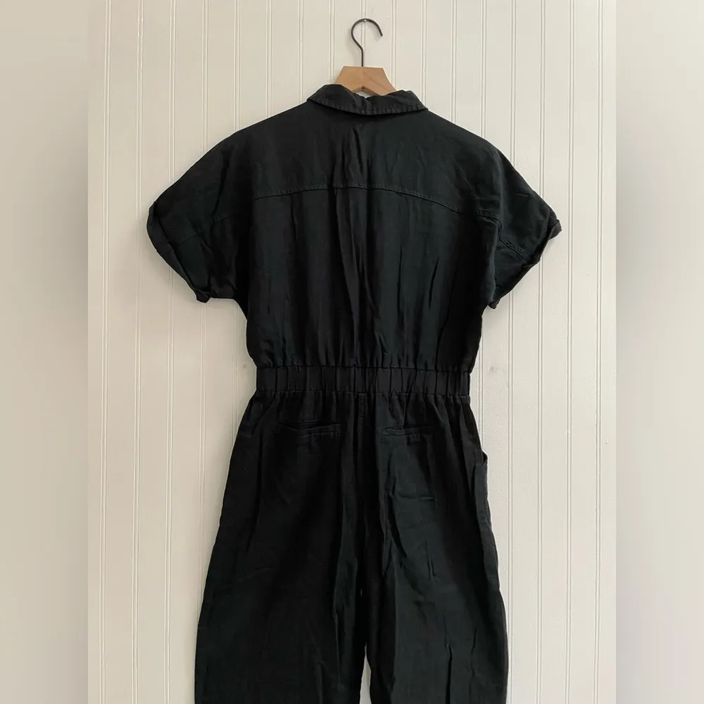 UNIVERSAL THREAD Short Sleeve Linen Boilersuit Jumpsuit in Black Size 2 NWT - Image 6