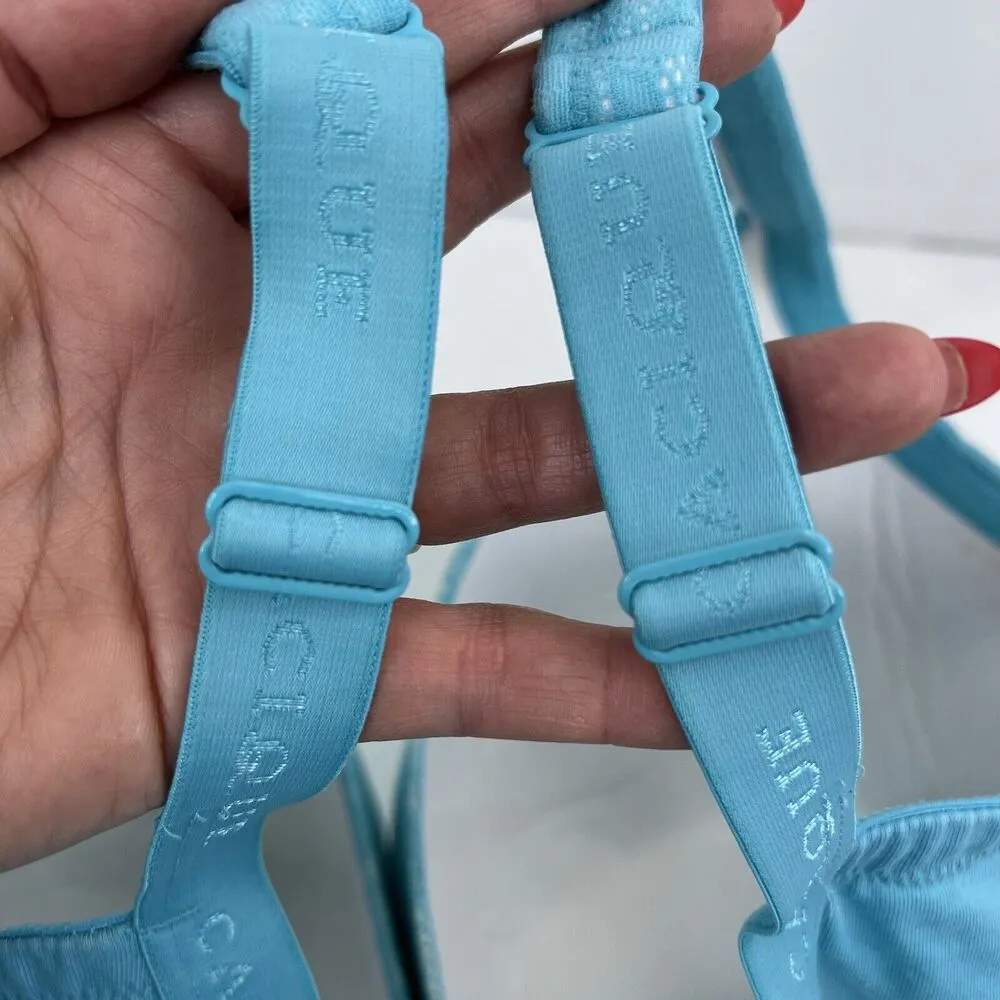 Cacique 44G Bra Boost Plunge Lined Padded Teal Lace Blend Underwired Women’s - Image 7