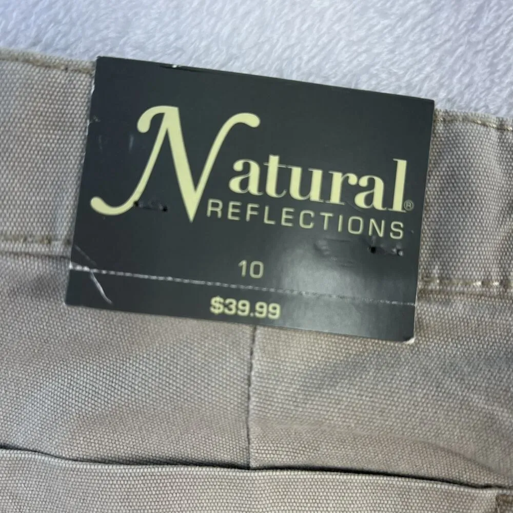 Natural Reflections Sz 10 Canvas Utility Pants Khaki Beige Classic Workwear New - Image 11