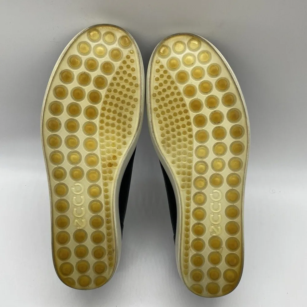 ECCO Womens Size 7 Shoes Black Soft Perforated Leather‎ Low Top Lace Up Sneakers - Image 7