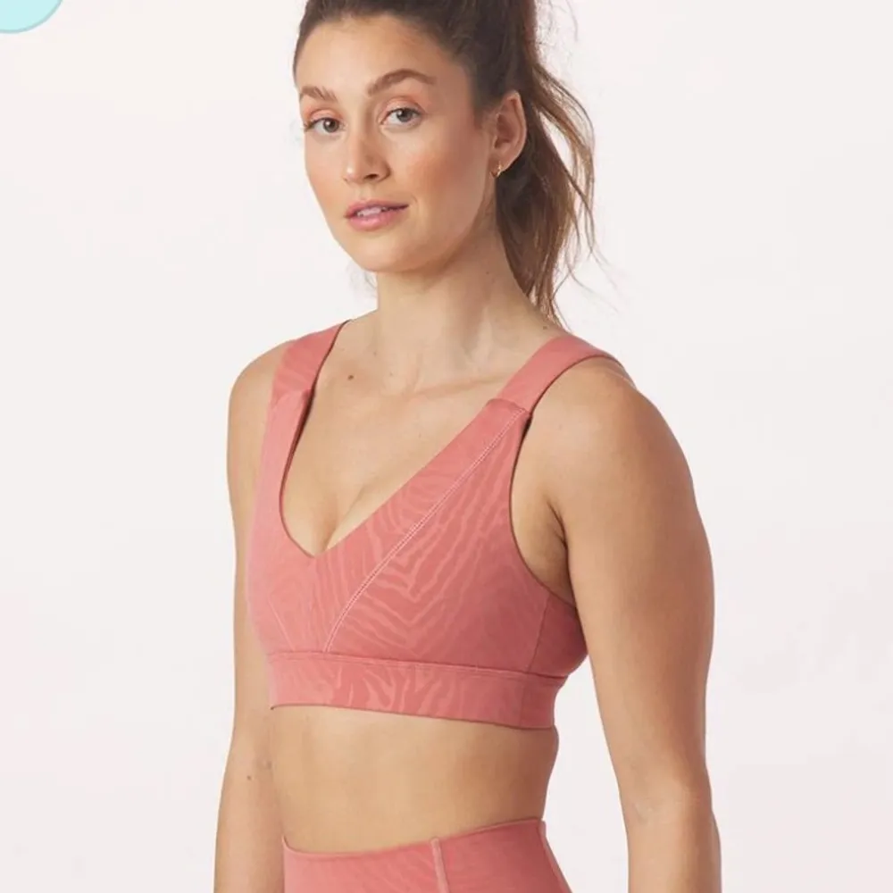 Glyder | Mauve Pink Clay Zebra Gloss Tide Sports Bra New - Image 33