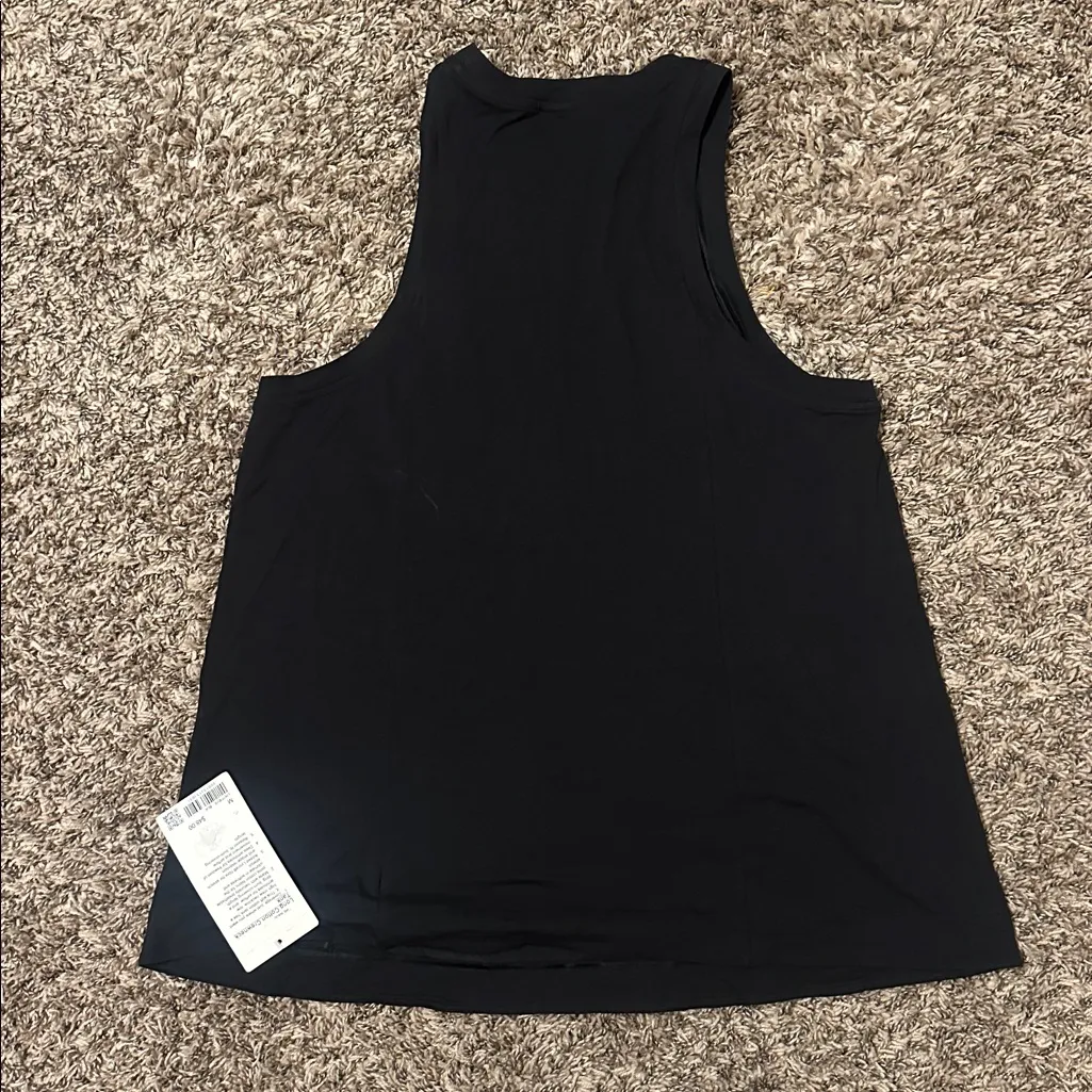 NWT Lululemon Long Cotton Crewneck Tank Medium Black - Image 4