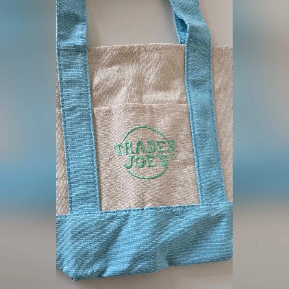 Trader's Joe blue Pastel Mini TOTE bag NEW - Image 6