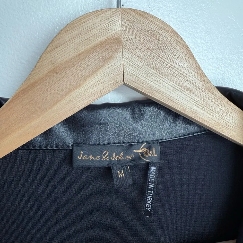 Jane and John Black Houndstooth Fitted Blazer Size M - Image 4