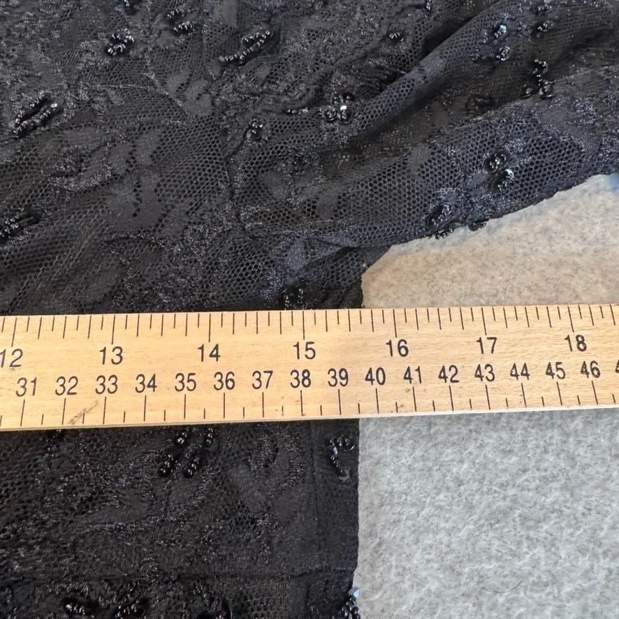 Vintage Marina Dress Womens 8 Black Lace Sequin Whimsigoth Modest Formal - Image 13