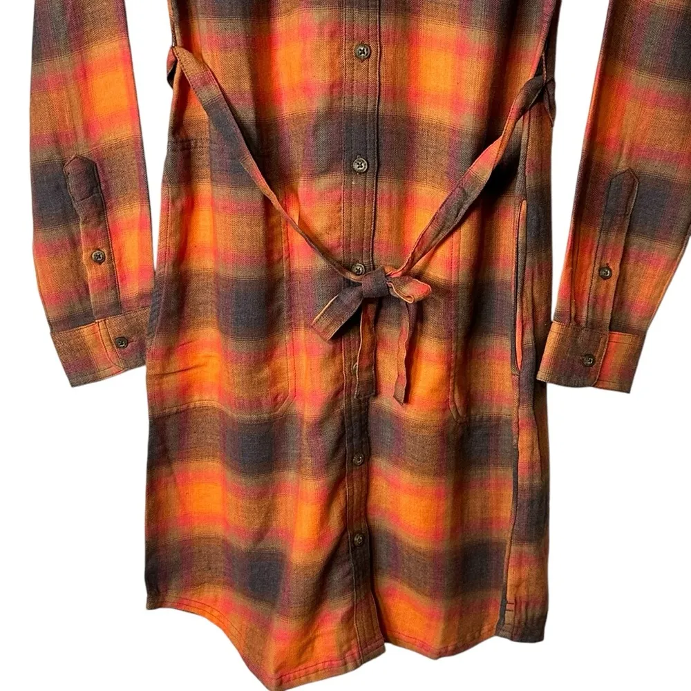 Toad&Co Re-Form Plaid Flannel Shirtdress Western Cowgirl NWT XS Monarch T1781908 - Image 4