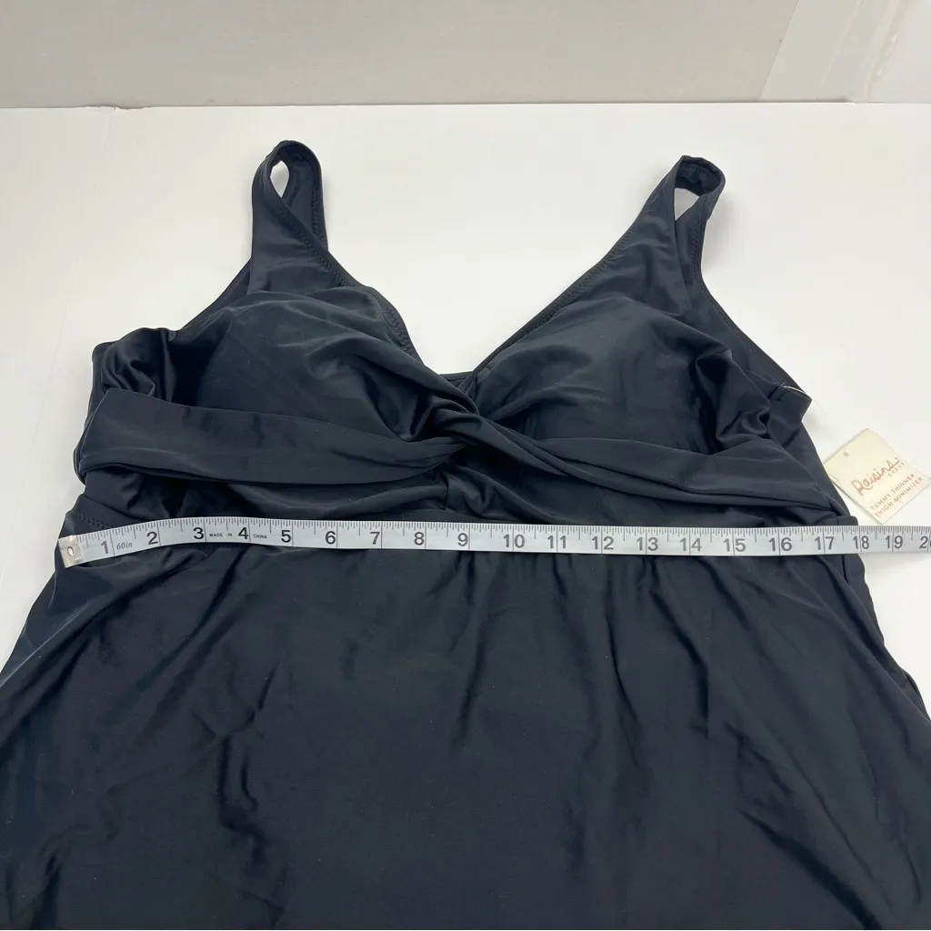 Raisins‎ Curve Trendy Plus Size Lucia Twist-Front Swimdress Womens Black 22W NEW - Image 10
