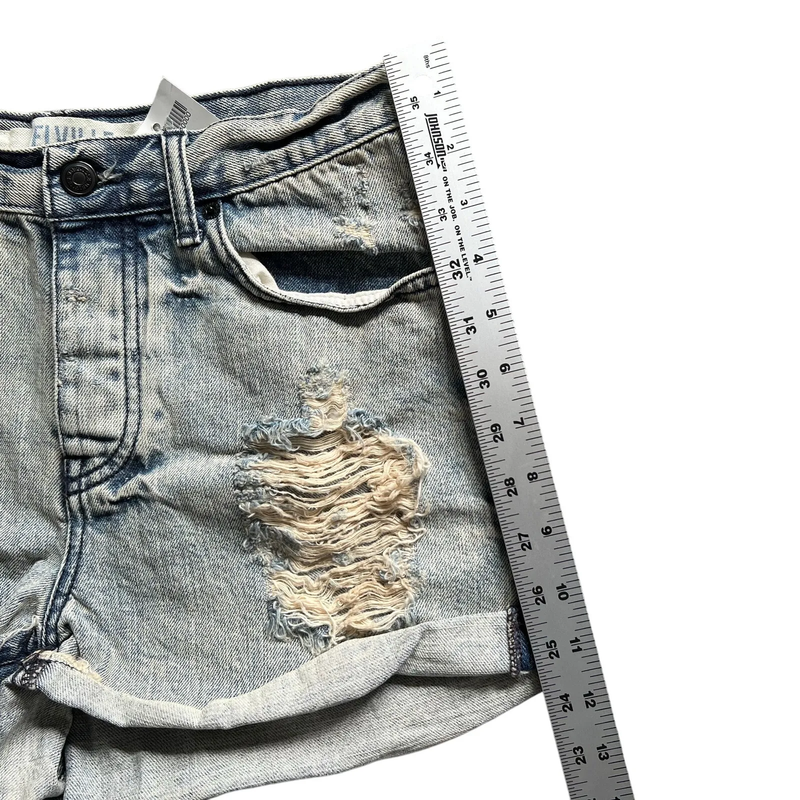 Brandy Melville  Jean Shorts Cut Off Distressed Cuffed Size 40 US 26 - Image 14