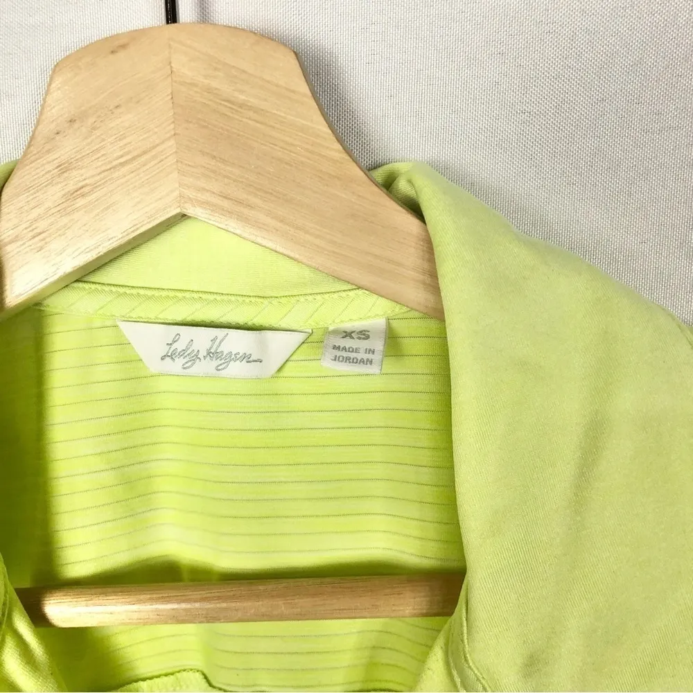 Lady Hagen Lime Green Golf Sleeveless Half Zip Tank Top XS - Image 4
