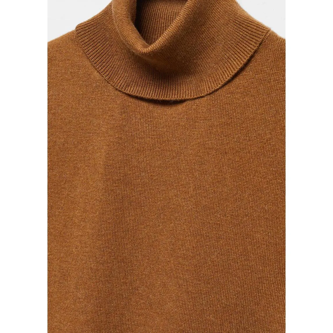 Mango Wool Blend Turtleneck Knitted Top Sweater Caramel Brown NWT Size 1XL - Image 4