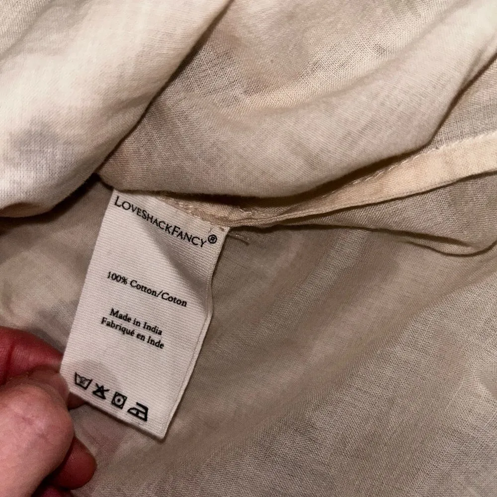 NWT LoveShackFancy Beige Cottagecore Sutton Assymetrical Floral Ruffle Minidress - Image 10
