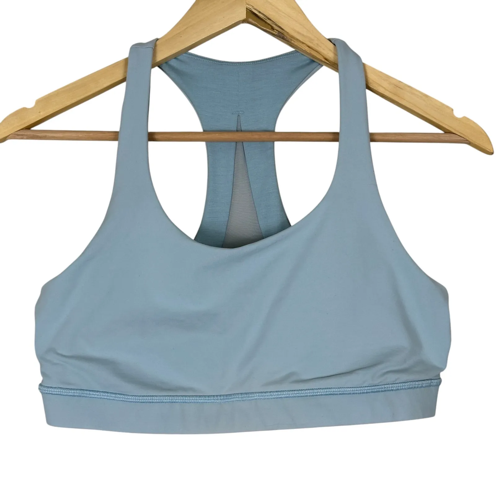 Lululemon Invigorate Sports Bra Womens 10 Blue Haze Racerback Mesh Athleisure - Image 2