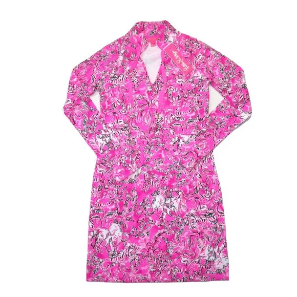 NWT Lilly Pulitzer UPF 50+ Cassi in Plumeria Purrposefully Pink Dress XXS - Image 2