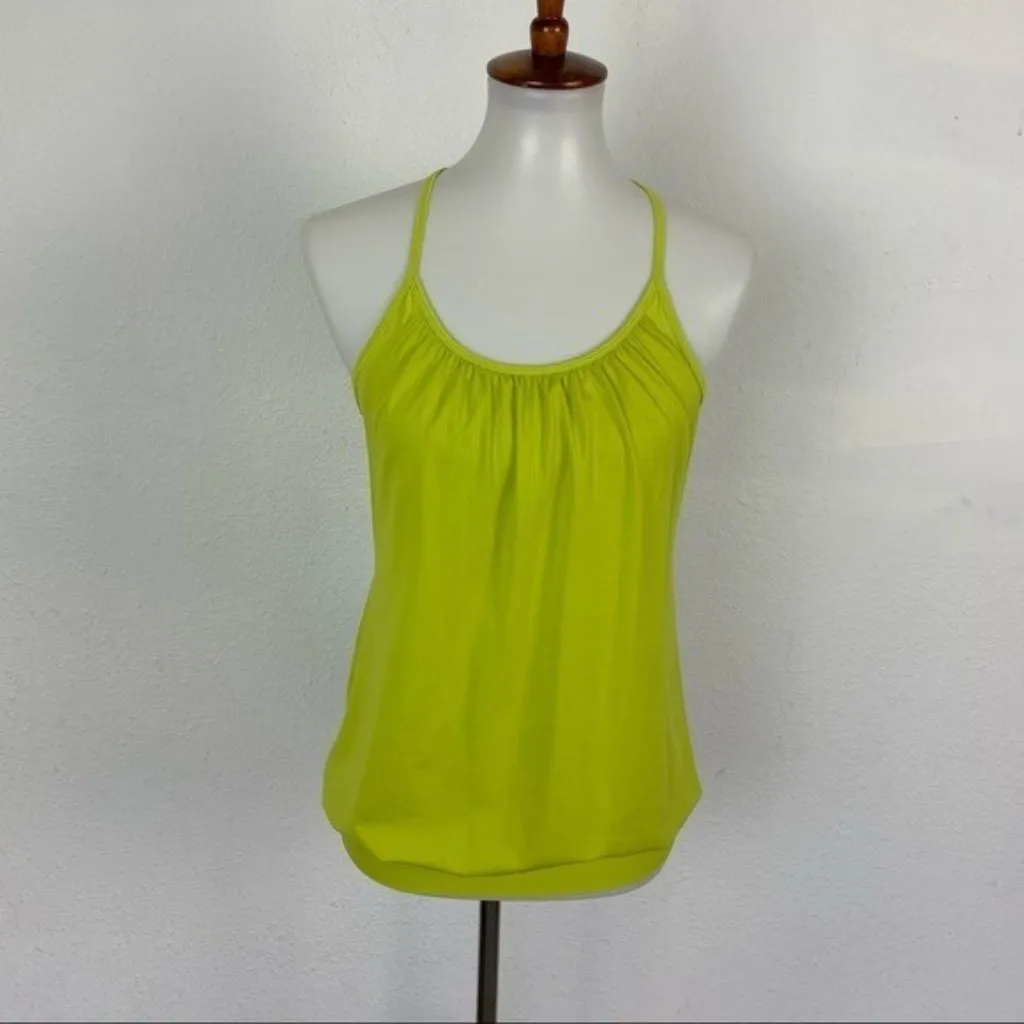 Lululemon Lime Green Racerback Tank Top Built In Bra Stretchy‎ Athleisure 6 - Image 8