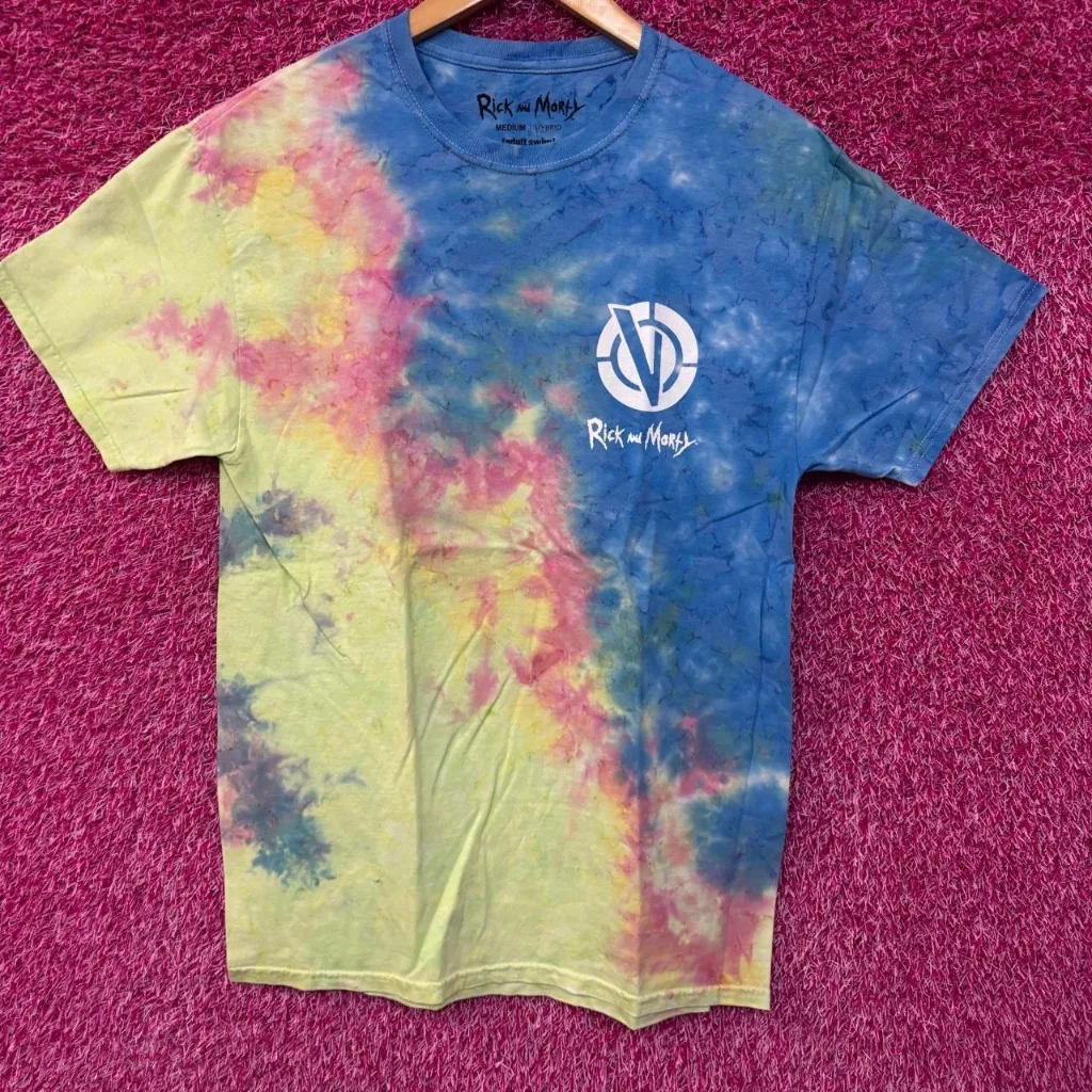 Rick and Morty Vindicators Team tie dye T-shirt size medium - Image 4