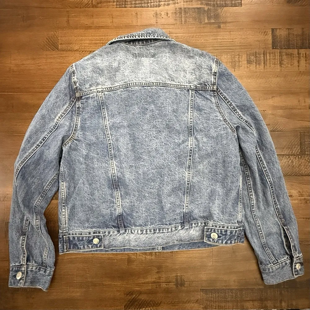 OAT New York Denim Jean Jacket Boxy Denim Jacket Size Large Blue - Image 2