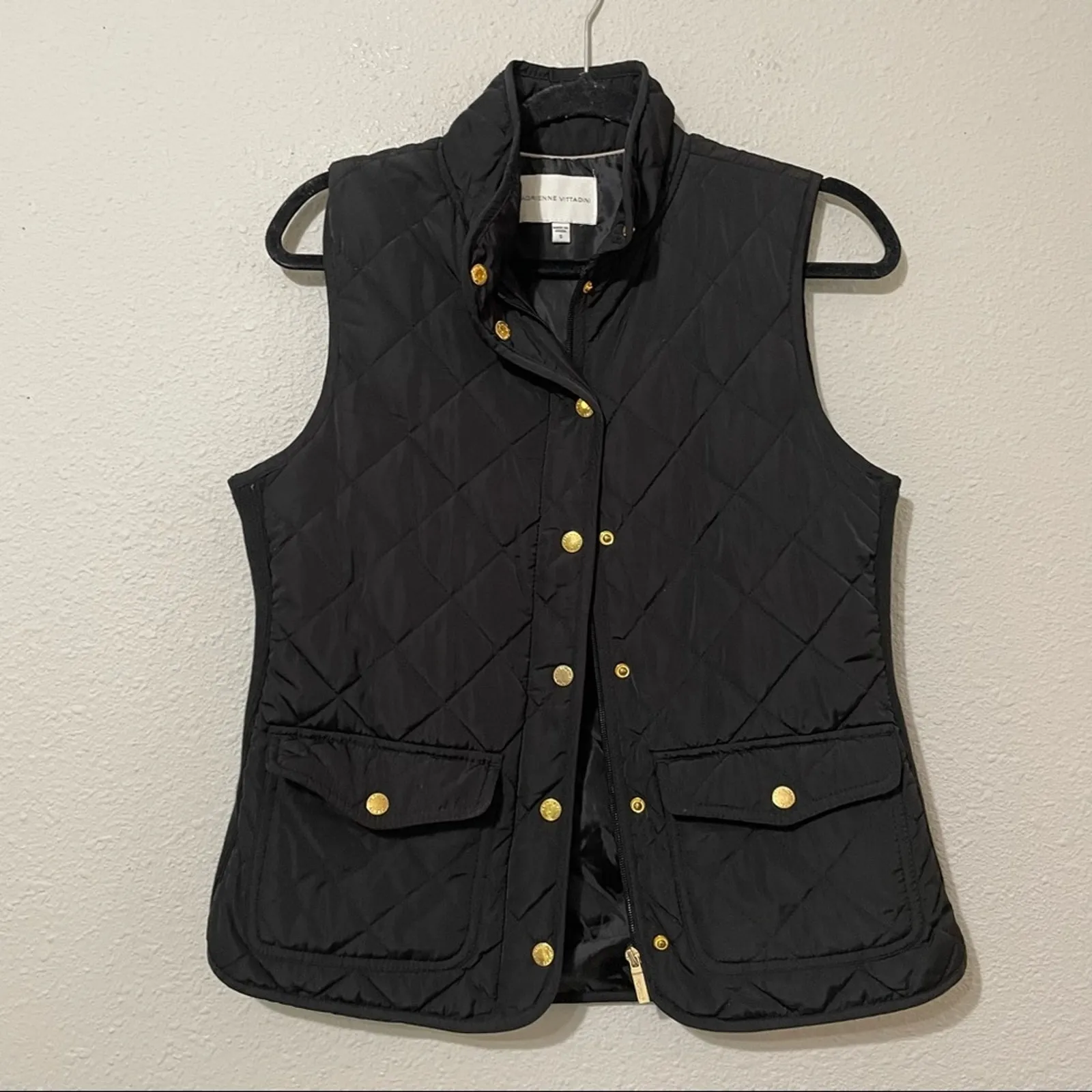 Adrienne Vittadini Black Quilted Puffer Vest Button Down Jacket Womens S Fall - Image 8