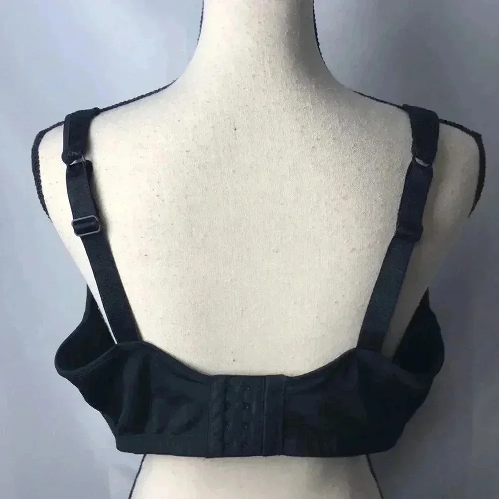 EUC  PLAYTEX WOMENS SZ 44DDD WIDE STRAP BLACK BRA - Image 11