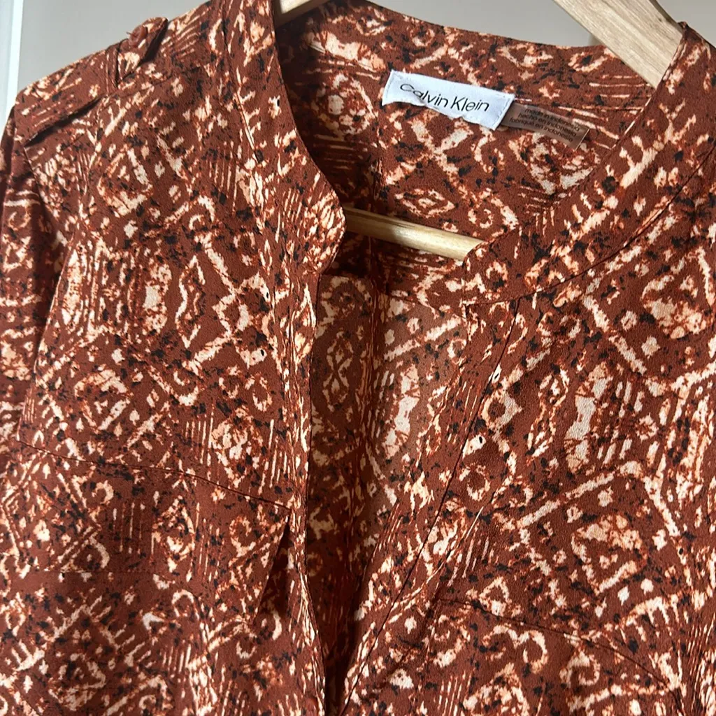 CALVIN KLEIN Geometric-Print Button-Down Shirt - Image 4