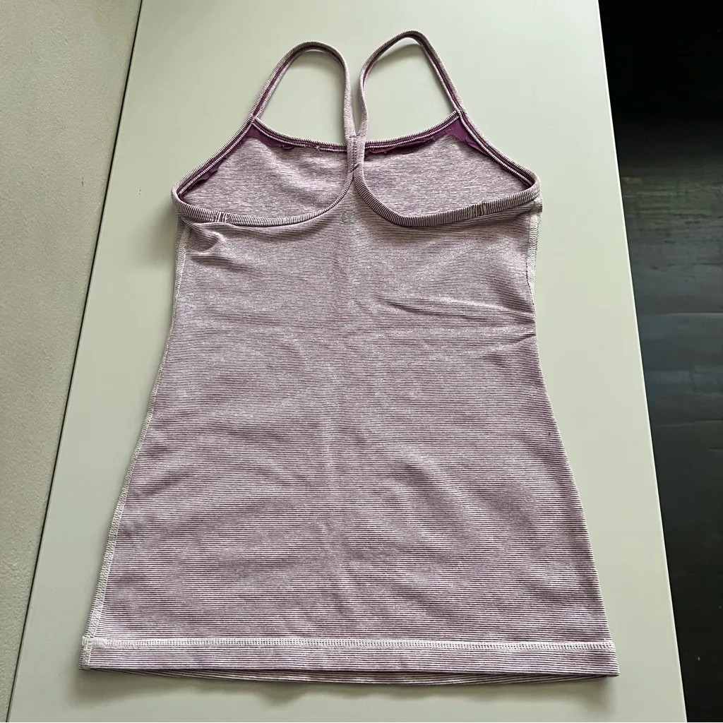 Lululemon Power Y Women’s Purple Stripe Athletic Yoga Tank No Built In Bra Size undefined - Image 2