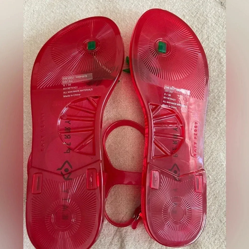 Katy Perry The Geli Sandal Red with Palm Tree NEW Size 6 - Image 7