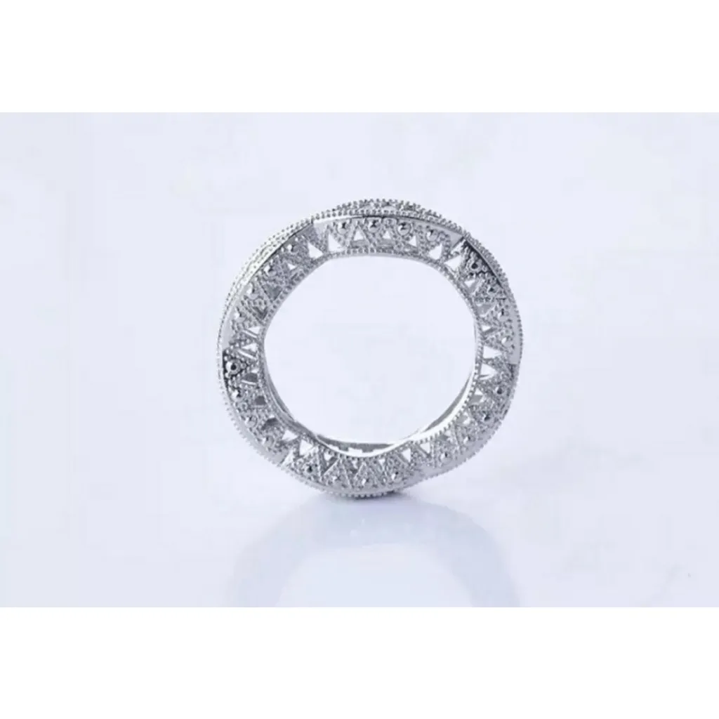 NEW 1Ct Ribbon Pave Simulated Diamond 18kgp Eternity Wedding Band Ring,‎ Sz 6.5 - Image 12