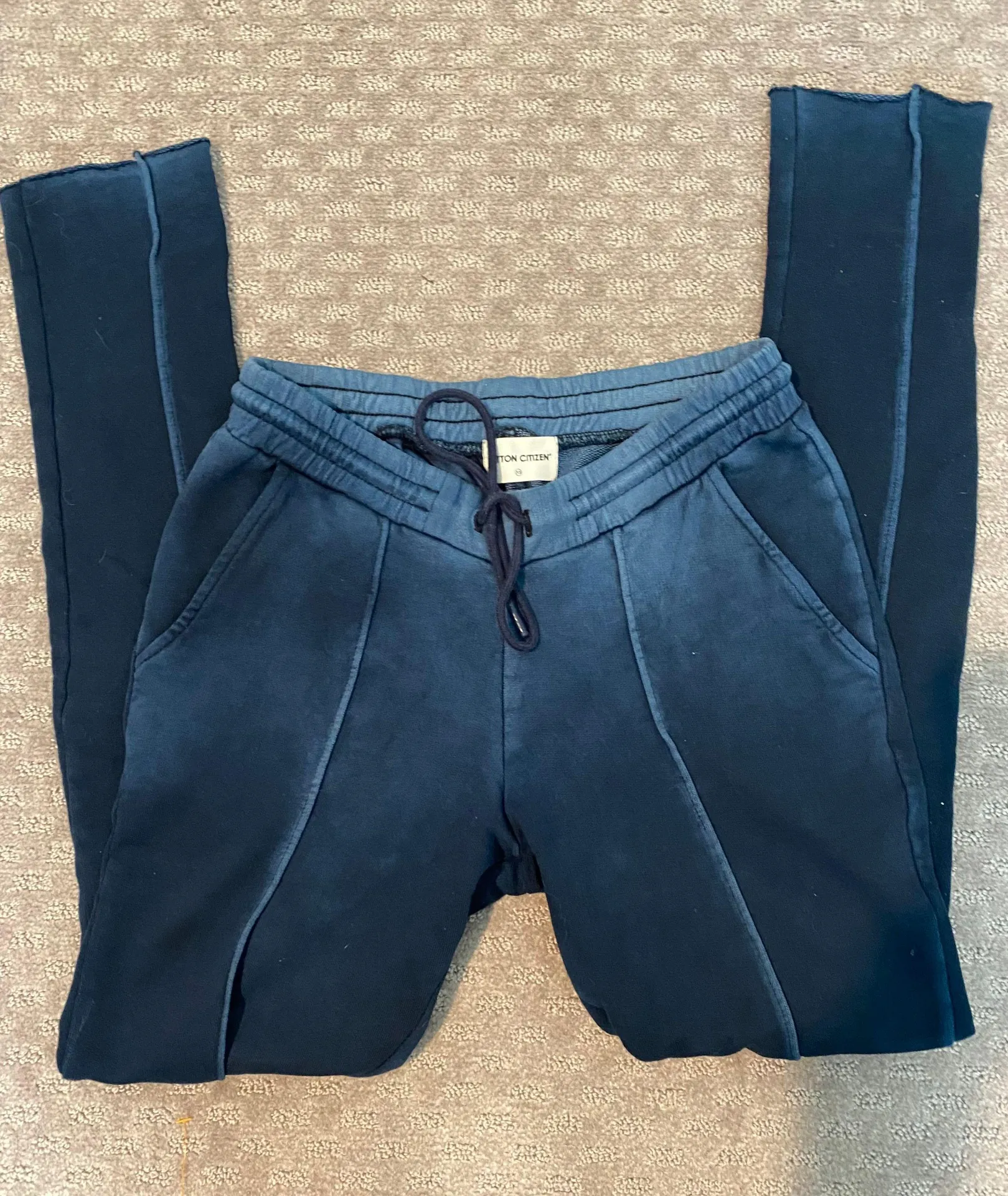 NWOT Cotton  Milan Vintage Navy sweatpants. Sz XS - Image 9