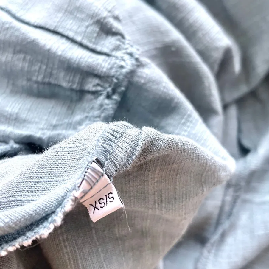 Pearl & Caviar Linen Mix One Shoulder Maxi Dress | Dusty Blue Size XS/S‎ - Image 6