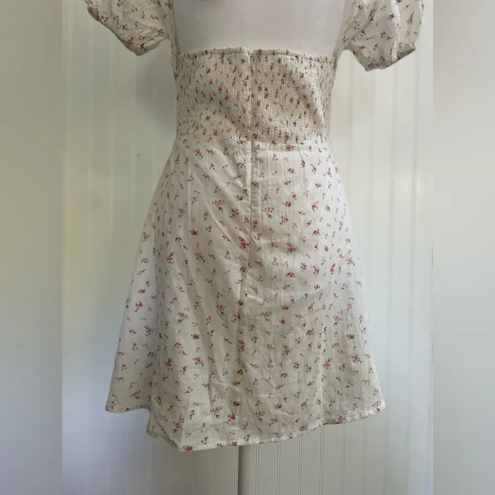 BEGINNING BOUTIQUE Abigail Mini Dress White Floral Ditsy Cottagecore Size 6 NWT - Image 9