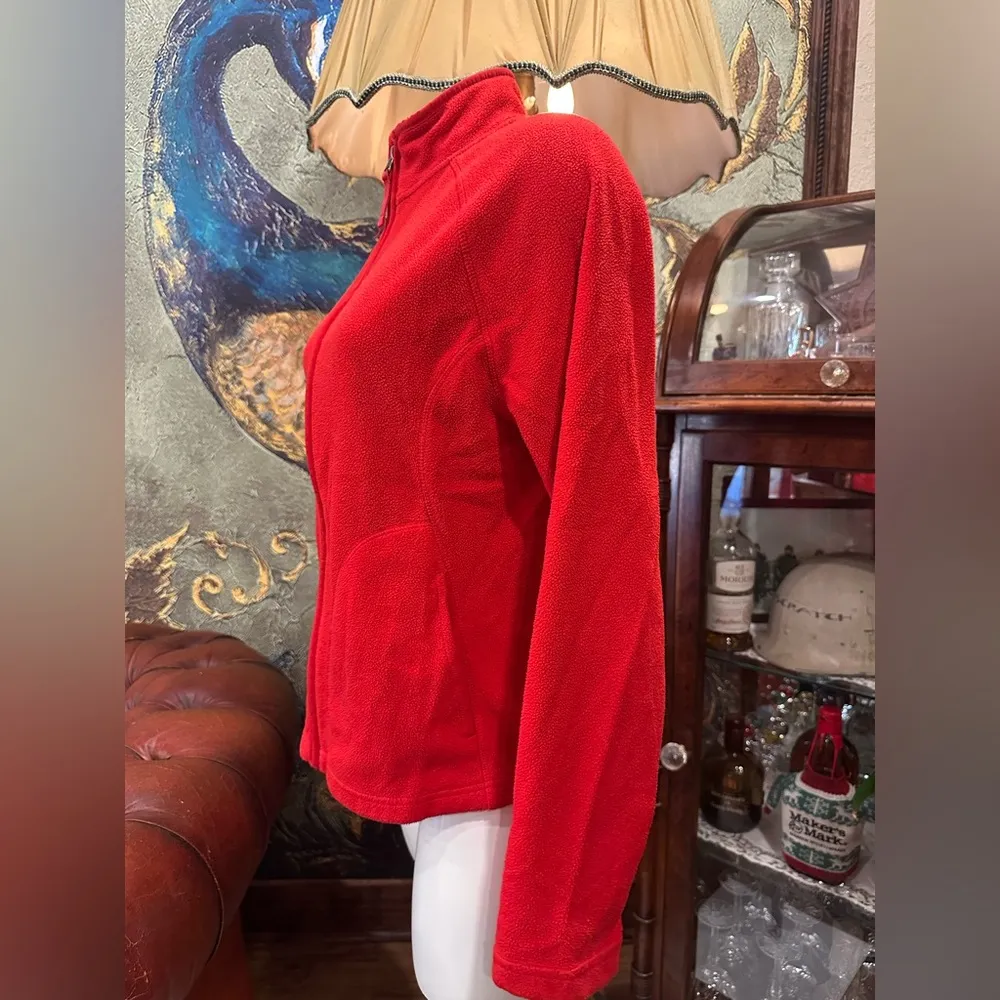 Women's Red Fleece Jacket zipup - Image 3