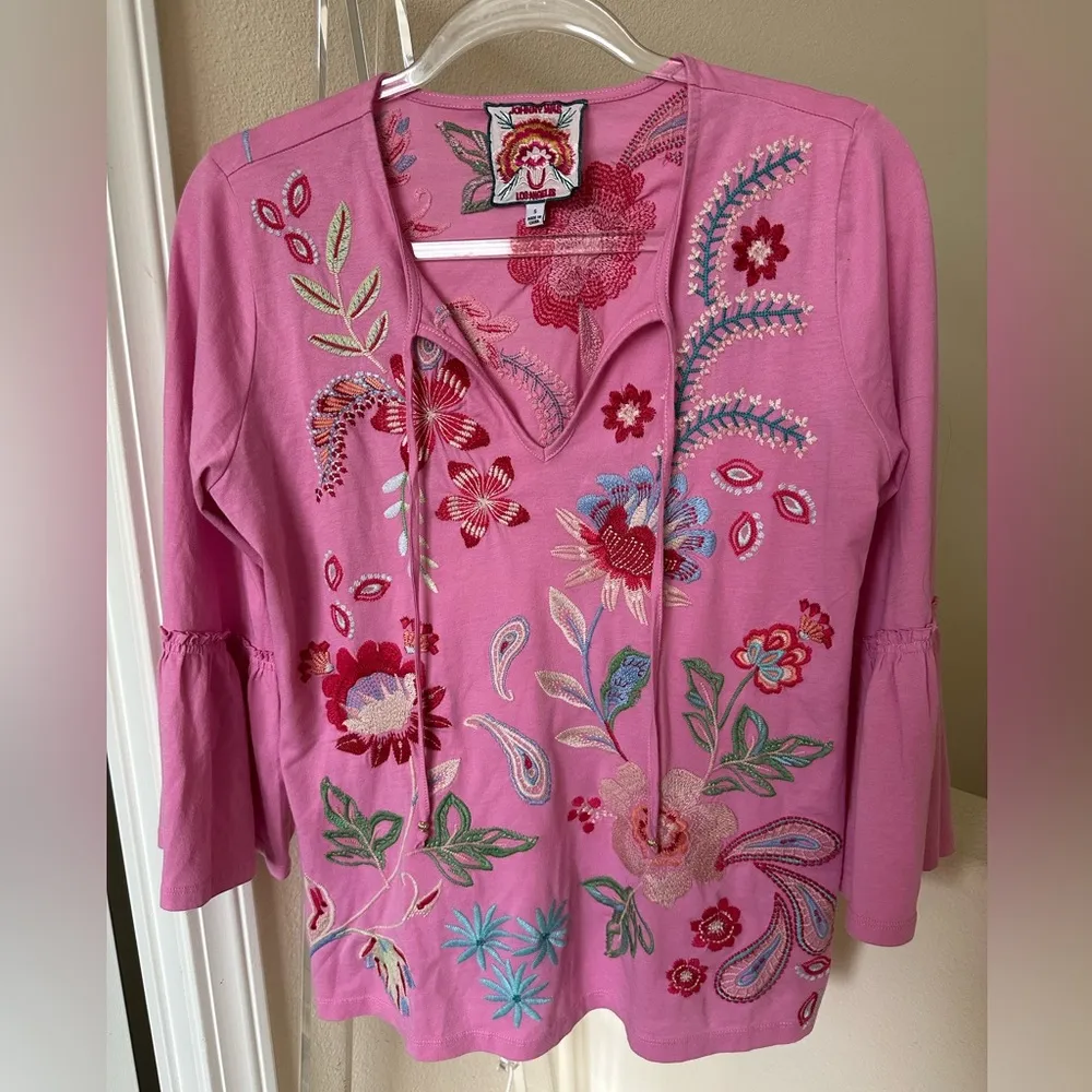 Johnny Was Tunara Embroidered Georgette Blouse - Image 5