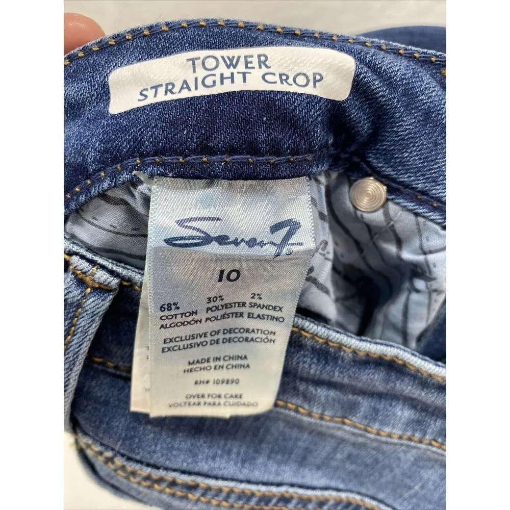 Seven7 Womens Jeans Sz 10 Tower Straight‎ Crop raw hem NWT - Image 9