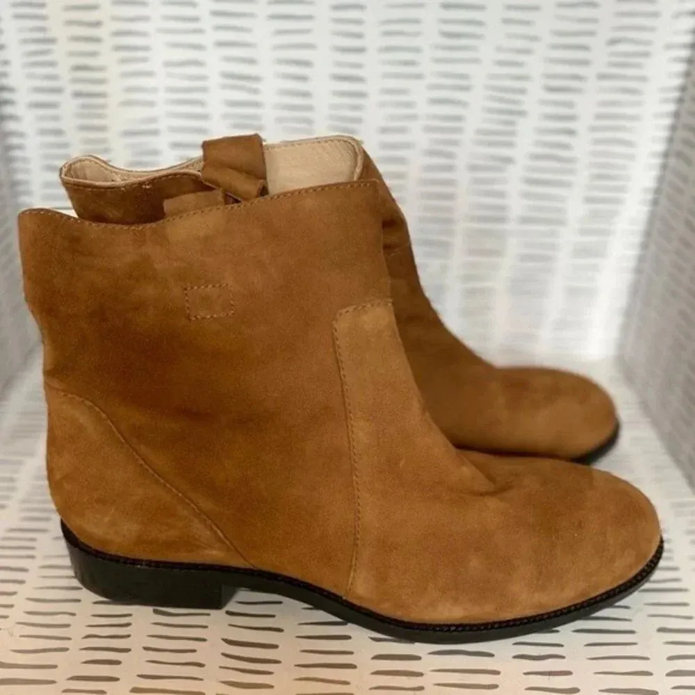 Lands’ End Suede‎ Pull On Boots Women's Size 8.5 Brown - Image 4