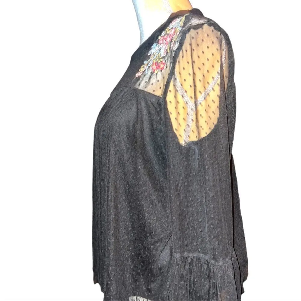 Xhileration black baby doll top with lace design! - Image 7