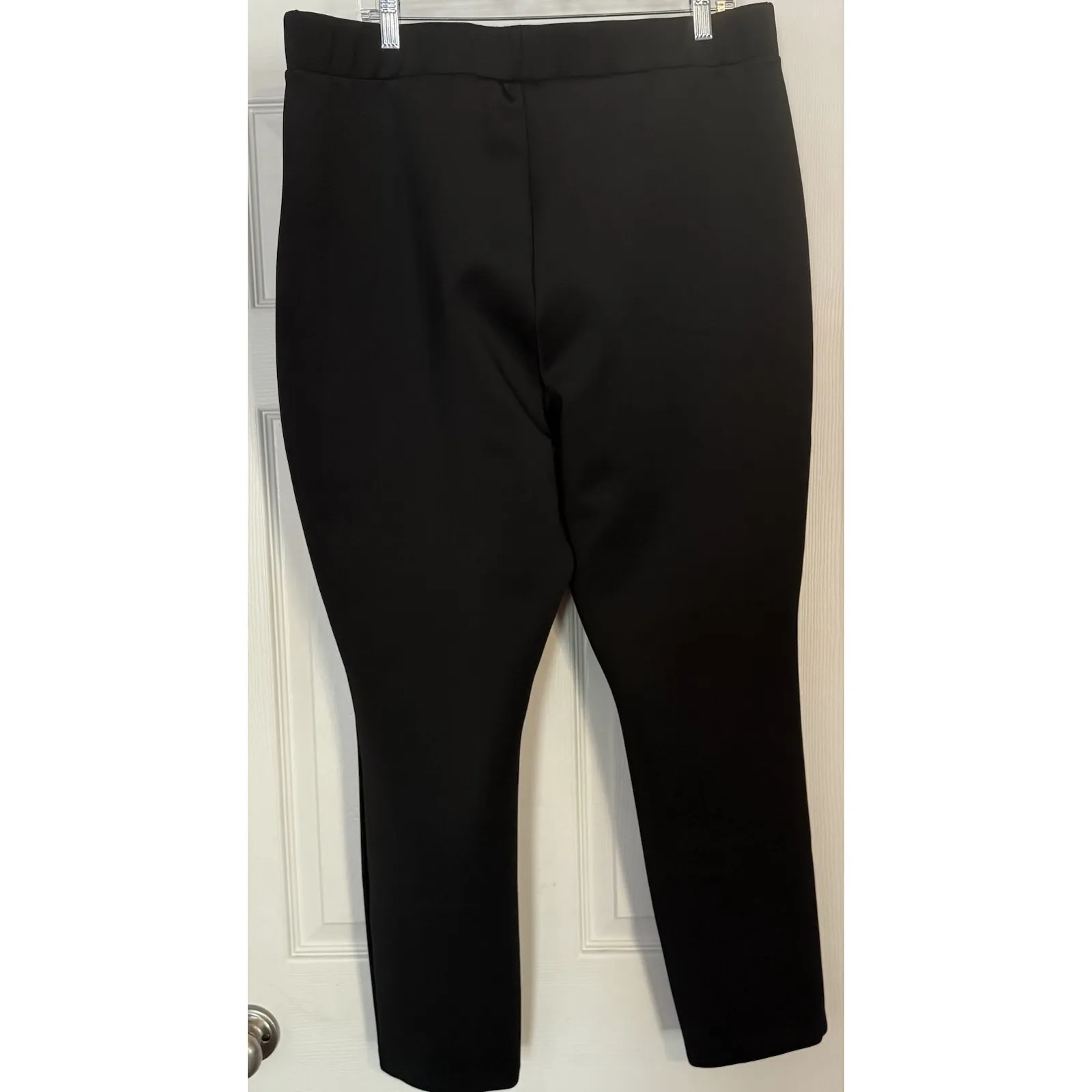 Good American Scuba Pants Black 38x29 Ankle Zip Workwear Stretch Staple Minimal - Image 3