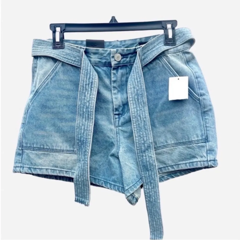 BLANKNYC Tie Belt Denim Jean High Waist Shorts NWT 28 - Image 3