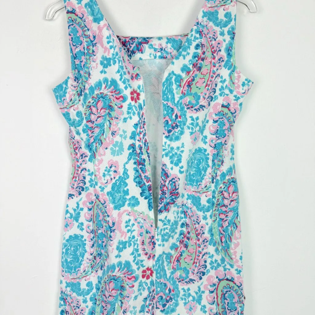 Talbots Petite Fresco Paisley Sheath Dress Sleeveless Blue Size 2P 2 Petite EUC - Image 10