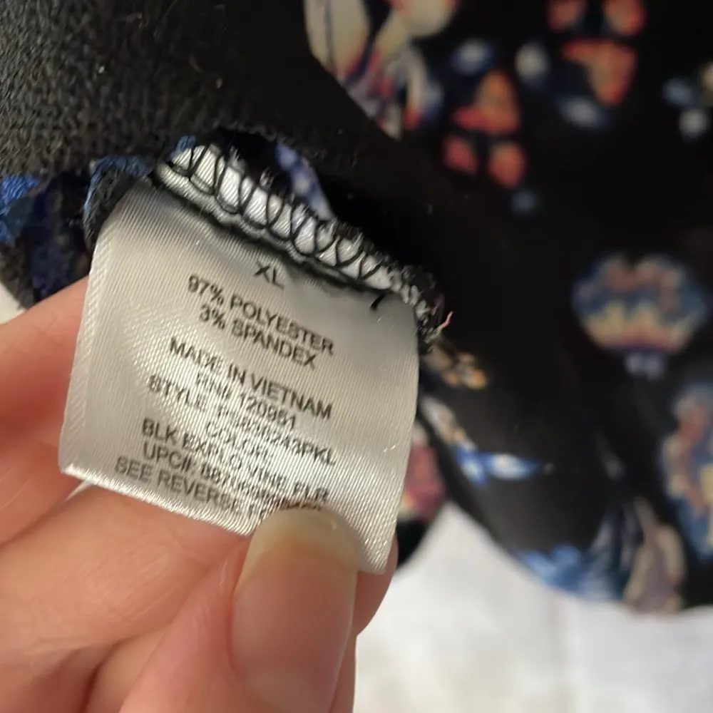 Pink Republic Navy Blue Floral Blouse | Size XL Juniors - Image 8