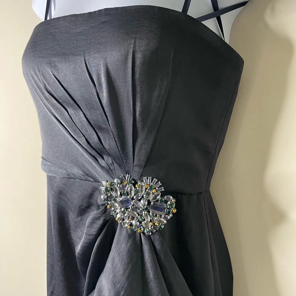 BCBGMaxAzria Navy Blue Strapless Gown Size 4 - Image 4