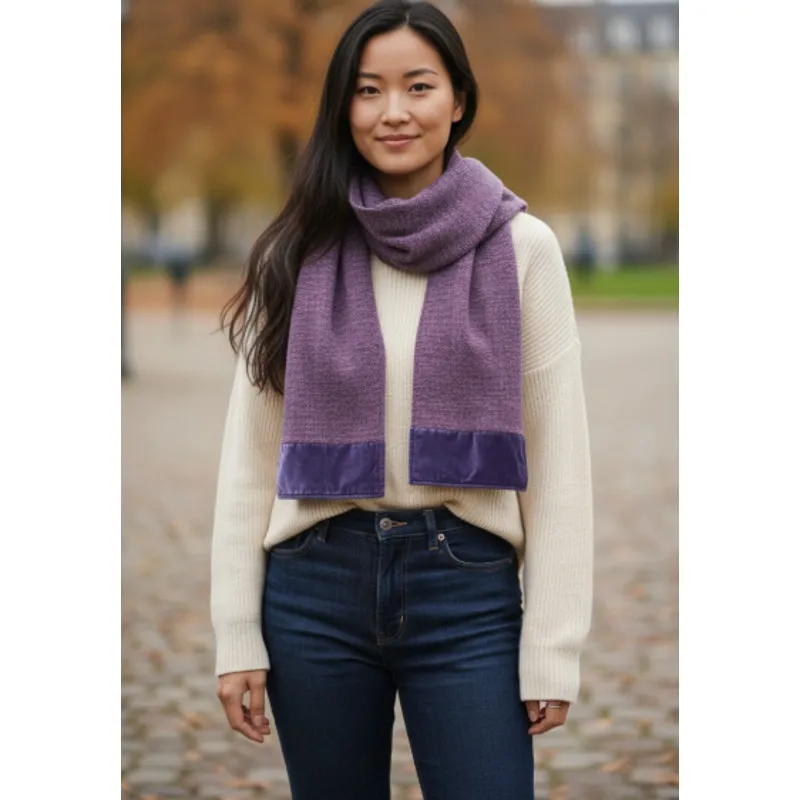 Vintage Toucan Collection NY 100% Purple Rayon Velvet Long Scarf - Image 8