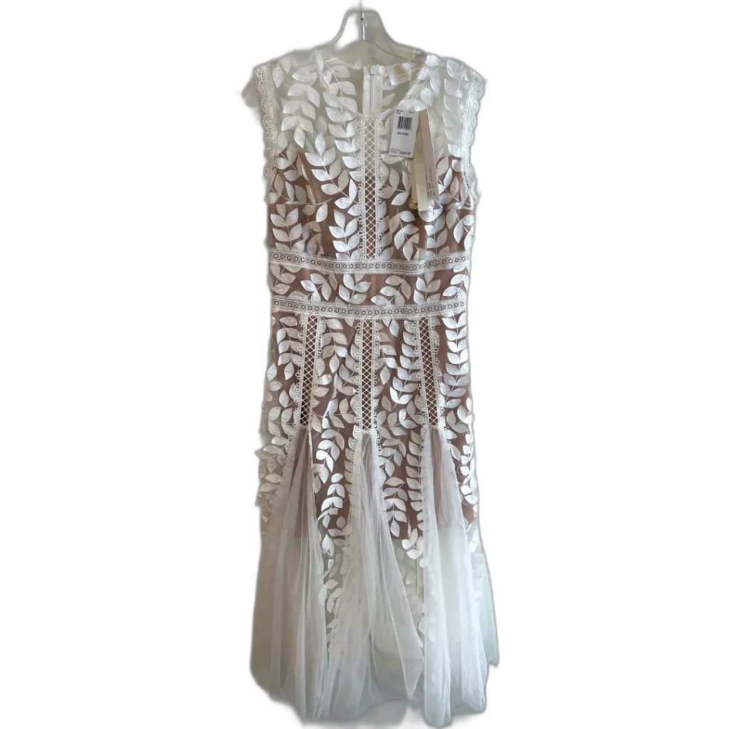 NWT Bronx & Banco Saba Blanc Floral-Appliqué Lace Midi Dress Size 10 - Image 14