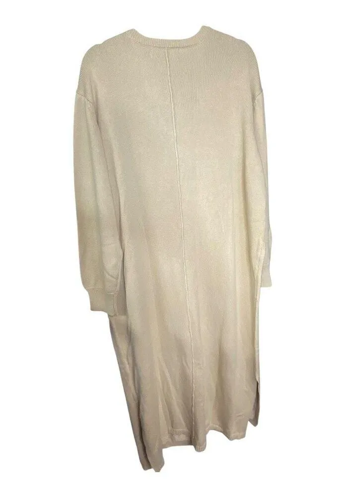 11 Honore Women's Plus Size 18/20 Pocket Sweater Dress Beige Cotton Cashmere - Image 6