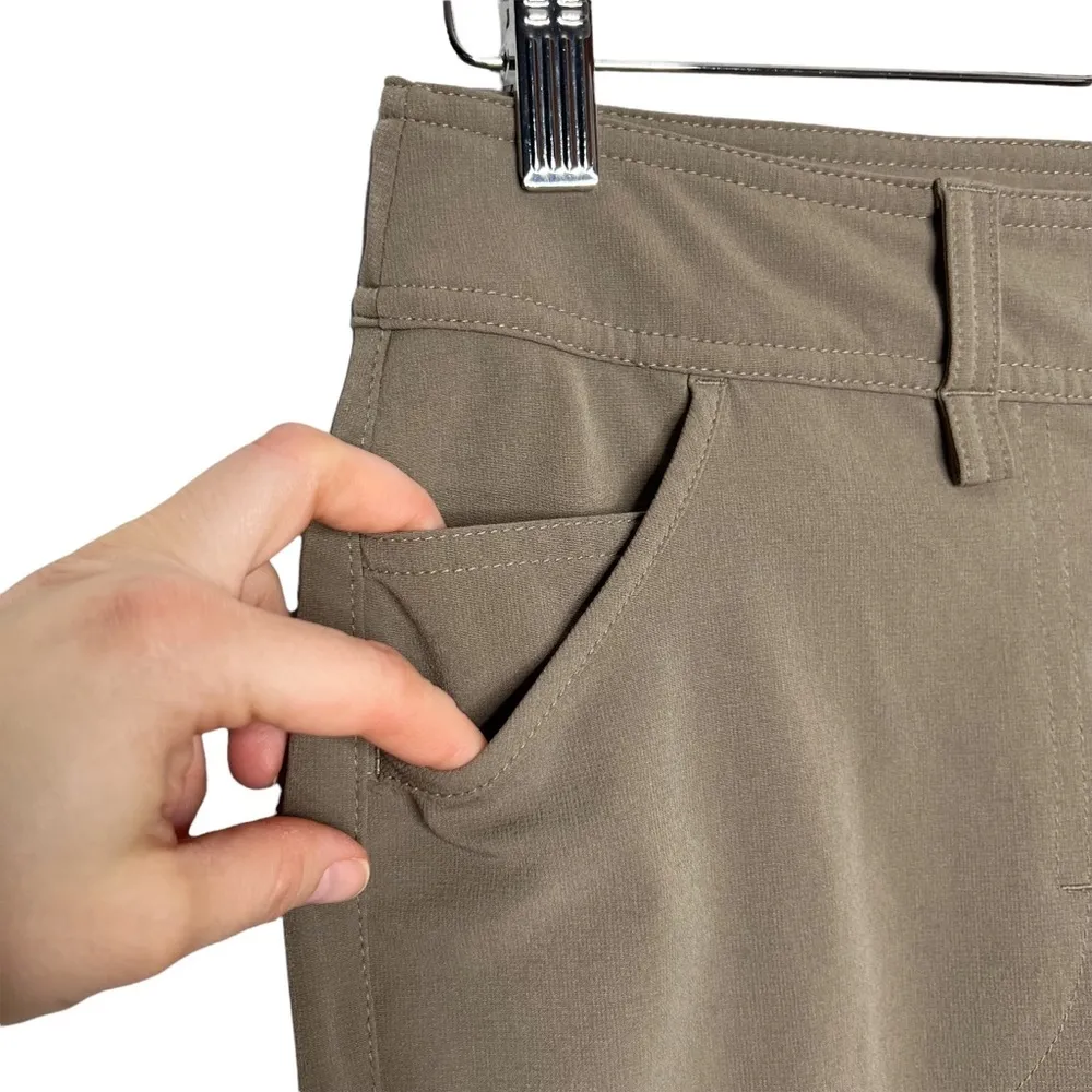 Lolë Taupe Nylon Blend Stretchy Capri Pants Outdoor Hiking - Image 3