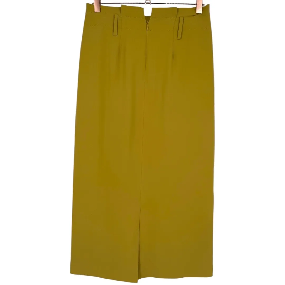 Boden Melina Paperbag Waist Midi Skirt Mustard Yellow Size 4 Preppy Old Money - Image 5
